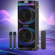Sonashi Dual 6.5" Rechargeable Speakers with 2 Wireless Microphones - 5