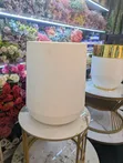 White Textured Cylindrical Planter - 2