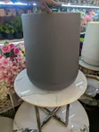 Dark Grey Textured Cylindrical Plastic Plant Pot - 2