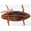 Elegant Textured Brown Tote Bag with Silk Scarf - 2