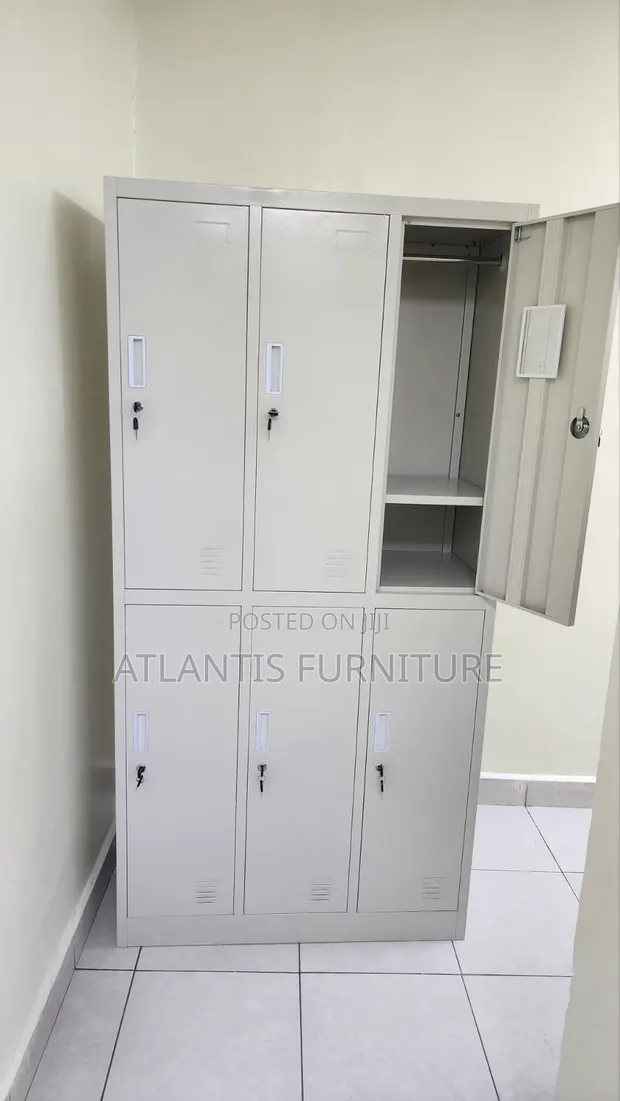 Six Locker Storage Steel Cabinets - 1