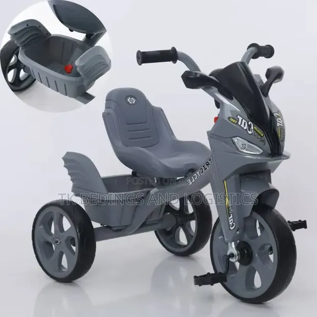 Kids Sport Car Tricycle - Grey - 1