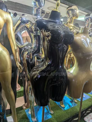 Glossy Black & Metallic Gold Female Torso Dress Forms