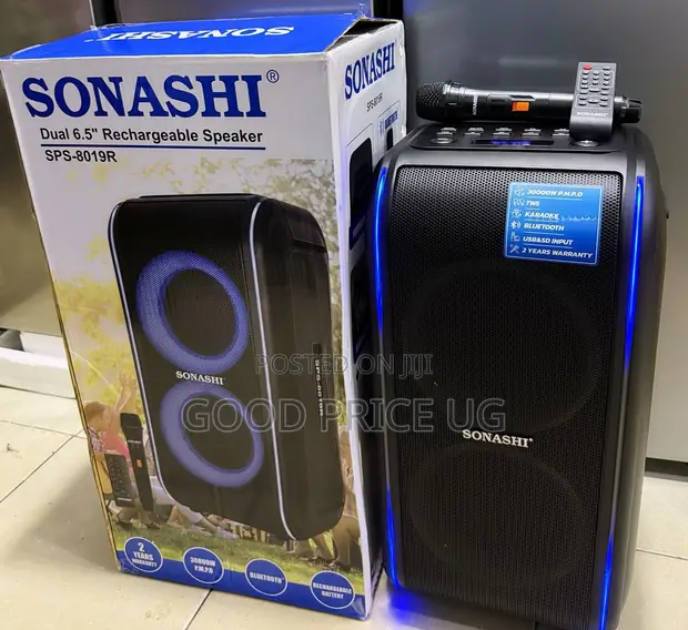 Sonashi SPS-8019R Dual 6.5" Rechargeable Party Speaker - 1