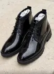 Franco Banetti Men's Black Patent Leather Ankle Boots - 2