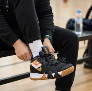 Original Nike Kyrie 4 Basketball Sneakers - Black/Metallic Gold