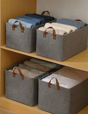 Stylish Foldable Fabric Storage Bin with Handles
