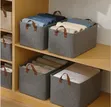 Stylish Foldable Fabric Storage Bin with Handles - 2