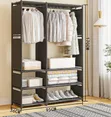 Black Metal Tube Wardrobe - 2