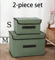 2pcs Foldable Non-Woven Fabric Storage Boxes - 1