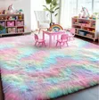 Rainbow Super Soft Fluffy Rug (2 x 2.5m) - 2