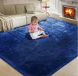 Fluffy Blue Area Rug - Large - 1