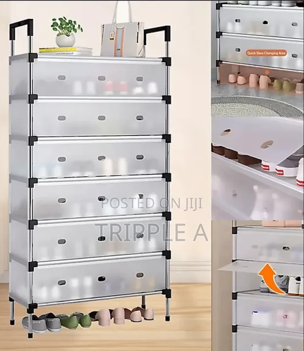 6-Tier Transparent Shoe Rack - 1