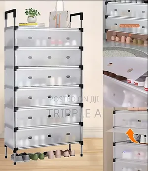 6-Tier Transparent Shoe Rack