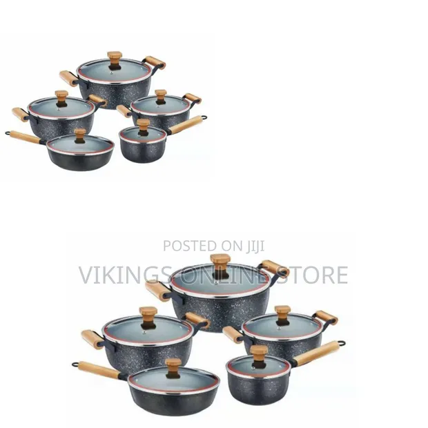 10-Piece Non-Stick Cookware Set with Wok Pan - 1