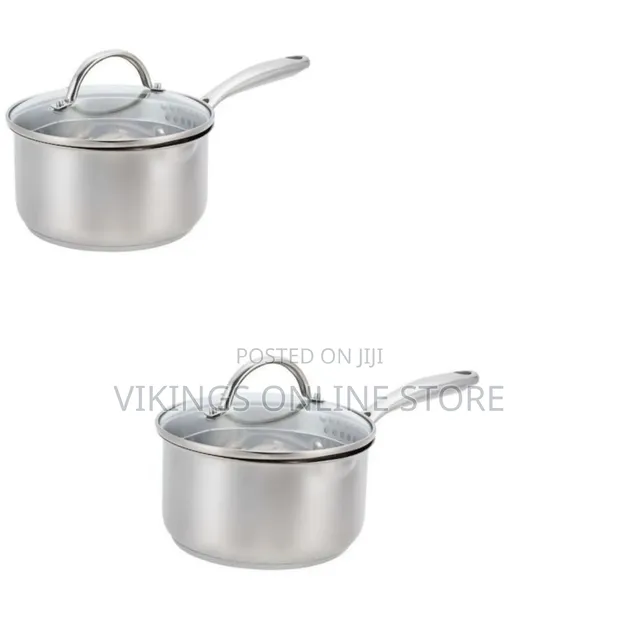 1.9L Stainless Steel Saucepan with Glass Lid - 1