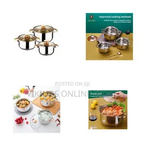 3-Piece Stainless Steel Saucepans/Cookware Pots - Silver