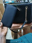 Chrisrosy Quilted Shoulder Handbag with Gold-Tone Chain - 2
