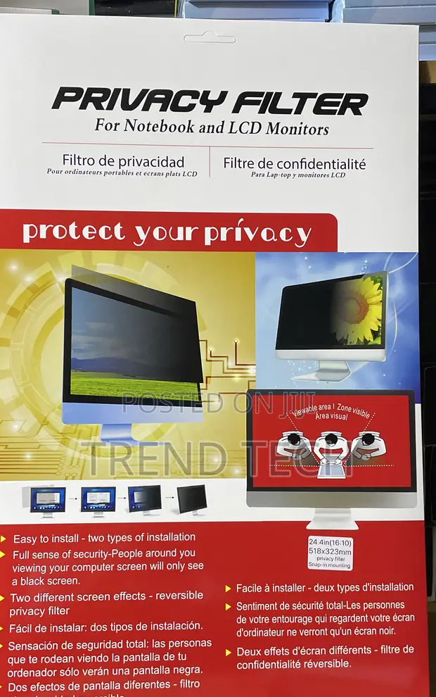 24.4-inch Privacy Filter for Notebook and LCD Monitors - 1