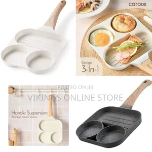GiPP Non-Stick Egg Omelette Pan - 3 Section Breakfast Frying Pan