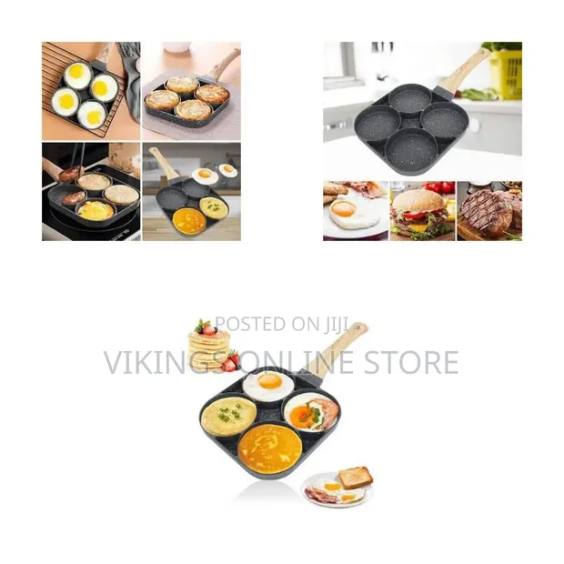 Temperature Sensitive 4-Hole Non-Stick Hamburger Pan - 1