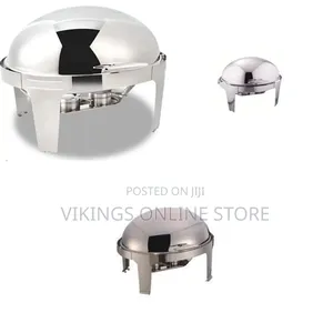 11L Stainless Steel Round Chafing Dish with Roll Top Lid