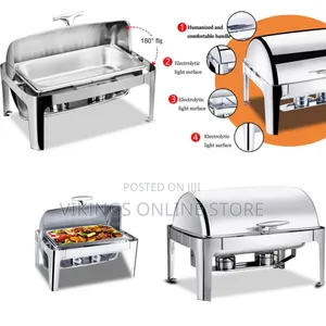 9 Litre Roll Top Stainless Steel Chafing Dish Set