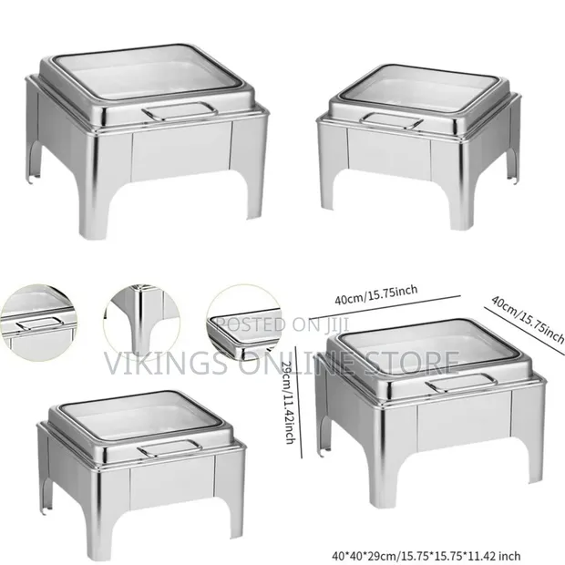 6L Hydraulic Chafing Dish Food Warmers with Frame - 1