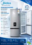 Midea MDRB380FGG50WD Bottom Freezer Refrigerator, 270L - 1