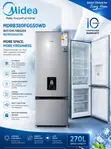 Midea MDRB380FGG50WD Bottom Freezer Refrigerator, 270L - 2