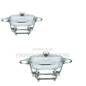Oval Glass Soup Chafing Dish with Stand