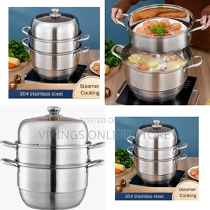 28cm Stainless Steel Three-Layer Soup Pot Steamer