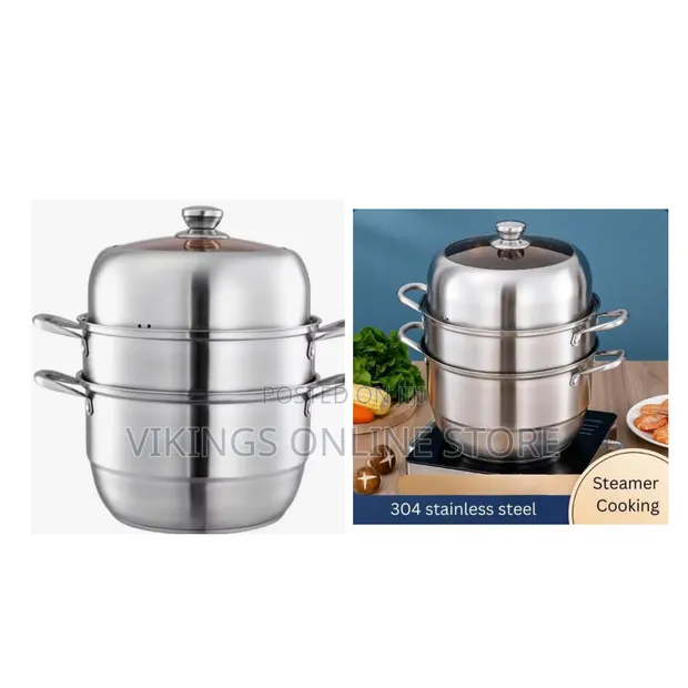 30cm Stainless Steel Three-Layer Soup Pot Steamer - 1