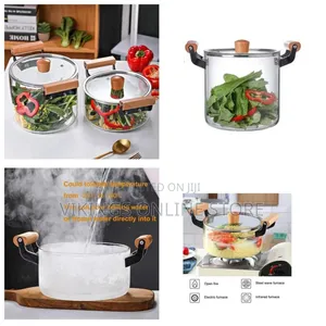 3.5L Glass Saucepan with Lid and Double Handles