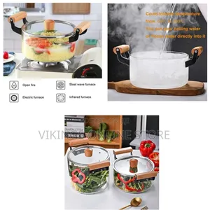 5.5L Glass Saucepan with Lid and Double Handles