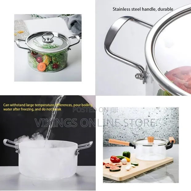 2.5L Glass Saucepan with Stainless Steel Lid - 1