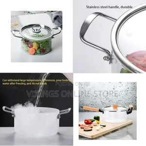 2.5L Glass Saucepan with Stainless Steel Lid