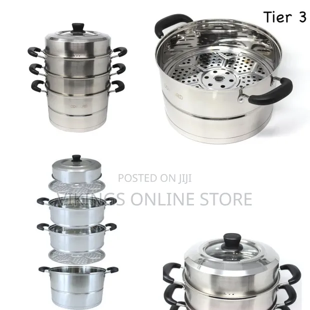 26cm 3-Tier Stainless Steel Soup Pot Steamer - 1
