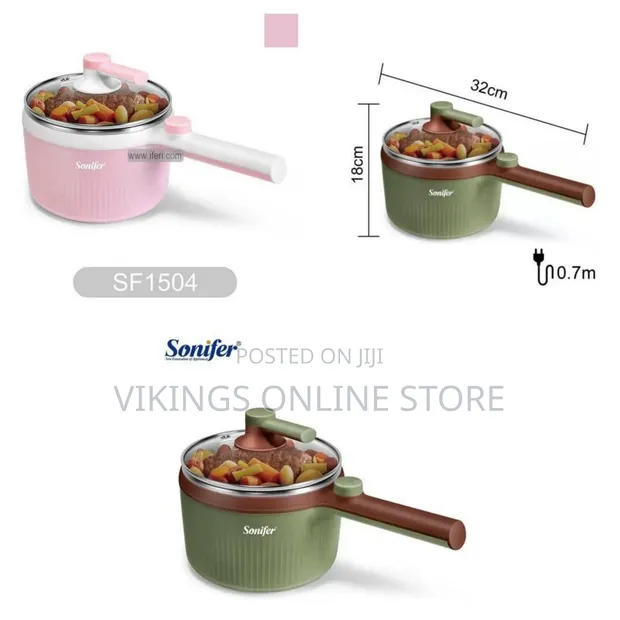 Sonifer 1.2L Electric Cooker - Soup, Noodles, Mini Skillet - 1