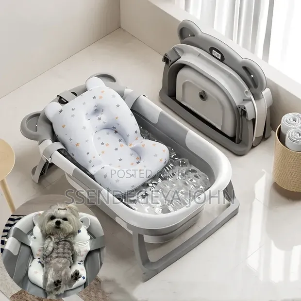 Portable Collapsible Baby Bathtub with Digital Thermometer - 1