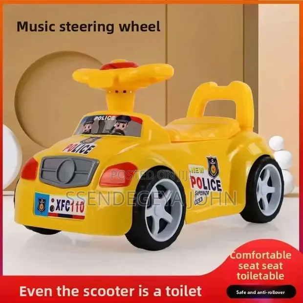 Police Car 2-in-1 Baby Potty Training Seat & Ride-On Toy - 1