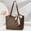 Checkered Shoulder Tote Bag - Casual PU Leather Handbag - 2