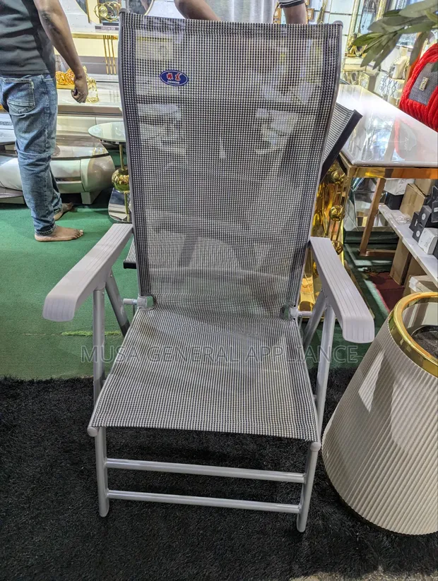 Textilene Mesh Outdoor Recliner with Adjustable Metal Frame - 1