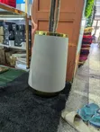 Ribbed White and Gold-Rimmed Decorative Planter - 3