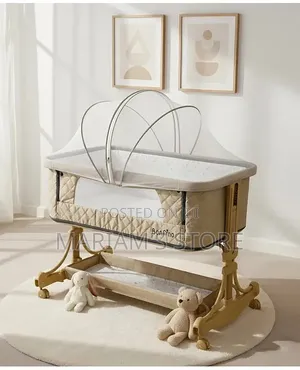 Bonfino Regal Crib & Bedside Bassinet - Khaki