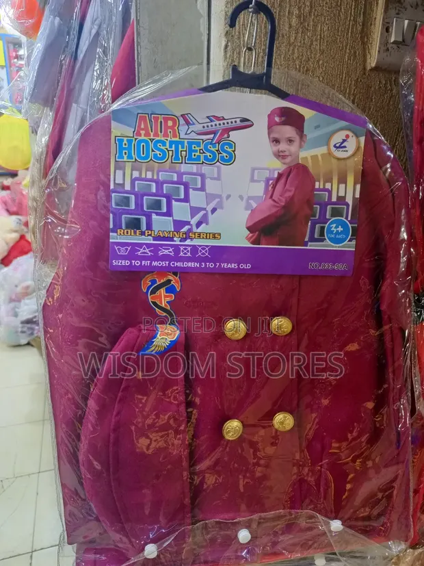 Children's Air Hostess Dress-Up Costume Set - 1