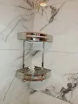 Two-Tier Polished Chrome or Stainless Steel Organizer - 1