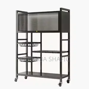 Modern Multi-Tier Kitchen Storage Rack with Casters