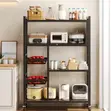 Modern Multi-Tier Kitchen Storage Rack with Casters - 2