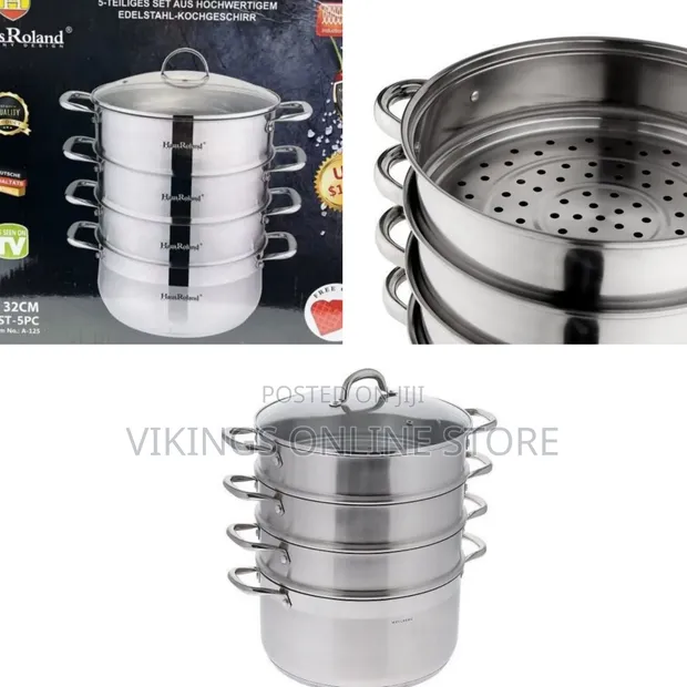 32cm 4-Layer Stainless Steel Food Saucepan and Steamer Pot - 1